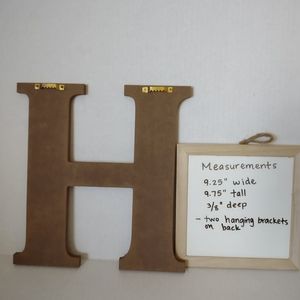 Letter H Monogram 9 3/4" Tall
